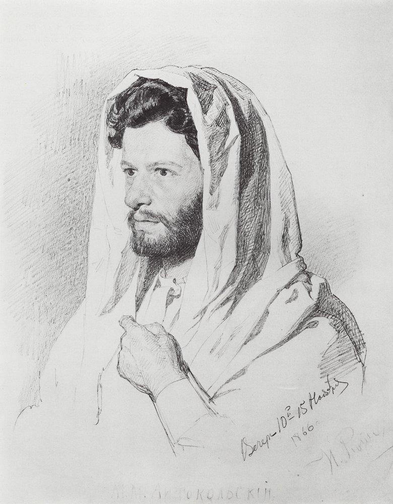 Repin_portrait-of-sculptor-antokolski-1866